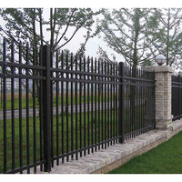 Valla Liancheng de 4 pies/5 pies/6 pies, Personalizable, con Parte Superior Plana y Puntas, Valla Residencial de Acero Galvanizado para Casa