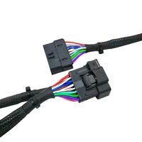 كابل OBD عالمي مع طقم توصيل OBD II T مع 15 قوس تثبيت، طقم توصيل عالمي لكابل OBD T