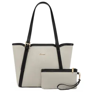 LOVEVOOK yeni stil moda bayanlar el çantaları kadınlar için 2024 bağbozumu çanta tuval laptop tote cüzdanlar lüks moda çanta