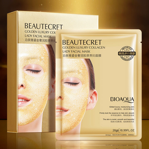 BIOAQUA <span class=keywords><strong>Mejor</strong></span> Nuevo <span class=keywords><strong>Producto</strong></span> 24K Oro Colágeno Belleza Laddies Hoja <span class=keywords><strong>de</strong></span> cuidado facial Hidratante Colágeno Mascarilla facial Fabricantes - Product Image 2