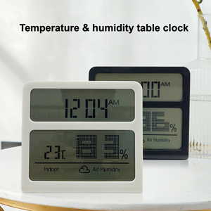 Khá Morden bán vòng tròn hình dạng lịch Màn hình LCD kỹ thuật số bàn đồng hồ báo thức với đèn nền - Product Image 4