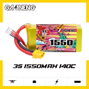 แบตเตอรี่ GAONENG GNB 1550MAH 11.1V 3S 140C XT60 LiPo ประสิทธิภาพสูง สำหรับงานอดิเรก RC ลิเธียมโพลิเมอร์แบบนิ่ม สำหรับรถแข่ง FPV Quads - Product Image 2