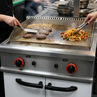 Plancha à gaz en acier inoxydable Ruitai Easy Clean - Gril à surface plate avec armoire de rangement et bac à graisse amovible pour restaurant