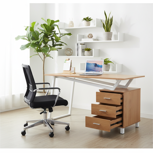 Escritorio Ergonómico de Oficina en Casa de Estilo Moderno, Escritorio Multifuncional de Madera Cuadrado para Computadora con Gabinete de Almacenamiento de 3 Cajones - Product Image 4