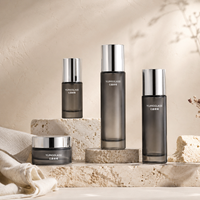 Flacon en verre gris foncé pour émulsion tonifiante, pot de crème pour les yeux avec capuchon métallique brillant, contenants vides de 120 ml, 100 ml, 30 ml, 50 g