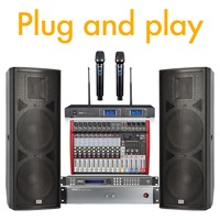Système de sonorisation PA professionnel de 15 pouces, amplificateur de puissance, mixeur, micro UHF, DSP pour scène, événements en direct