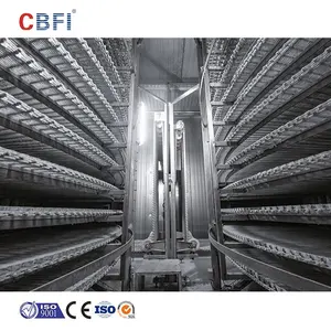 Large Capacity Spiral Accumulation Conveyor System For Cooling Bread Spiral Quick Freezer