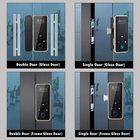 Tuya Wifi App Cerradura de puerta de vidrio Ttlock Ble Cerradura de vidrio inteligente digital Seguridad Código de huella digital Tarjeta sin llave Cerradura de vidrio inteligente