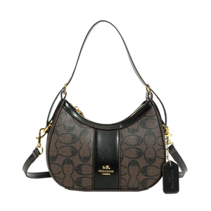 Sac bandoulière rétro haut de gamme en PU pour femme, style vintage avec fermeture éclair géométrique et décoration lettres - Product Image 1
