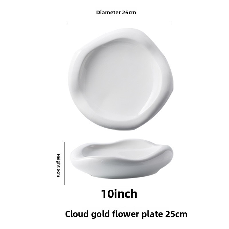 Cloud golden flower plate 10 inch
