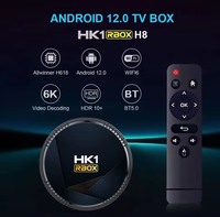 Boîtier TV Android 14 H96 Max 3518B RK3518 avec Wi-Fi double bande 2.4G/5G, télécommande vocale Bluetooth, lecteur multimédia intelligent 4K UHD, décodeur