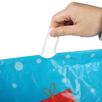 Sac en plastique personnalisé avec cordon de serrage pour Noël, motif bonhomme de neige, bleu, pour emballer des cadeaux, des bonbons ou des vêtements