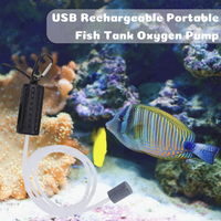 Mini pompe à oxygène pour Aquarium Rechargeable par USB, pompe à Air pour Aquarium à économie d'énergie silencieuse avec pierre à Air et Tube