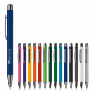 Penna a sfera in alluminio gommato personalizzabile per merchandising - Product Image 1