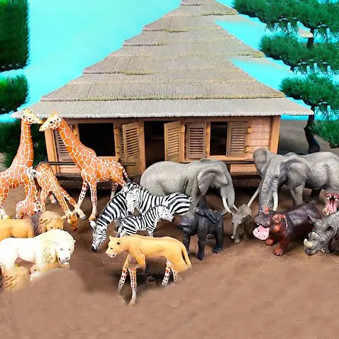 Produk penjualan laris ide desain baru alat peraga patung jerapah hewan hutan gajah untuk dekorasi taman