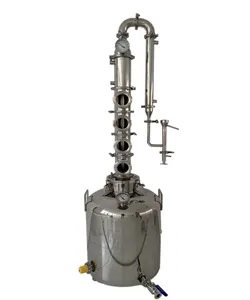 Alambische Destillation 50L 100l 200L 300L 4 Abschnitte Kupfer-Rückfluss-Säulen brenner