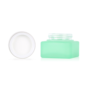 Skin Care Cream Bottle Green Glass Bottle Customized Cosmetics Container Empty For Cosmetics Package with Pressing Pump Head - Product Image 3