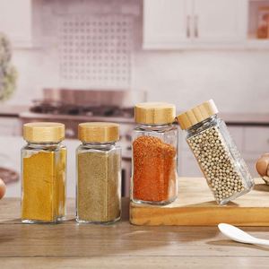 Wholesale 36pcs 120ml Glass <b>Spice</b> <b>Jars</b> Airtight <b>Square</b> Seasoning Bottles for Kitchen - Product Image 4