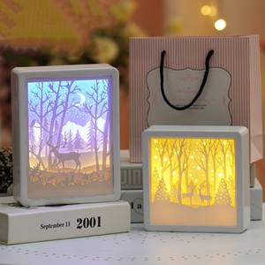 Lampe de chevet 3D sculptée en papier, luminaire à LED, idéal pour une Table, une chambre à coucher, ou comme cadeau du Festival, pour <span class=keywords><strong>la</strong></span> fête des mères ou une amie - Product Image 1