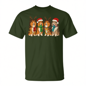 T-shirt pour chien Shetland Sheepdog avec chapeau de Père Noël, Joyeux Noël - Product Image 2