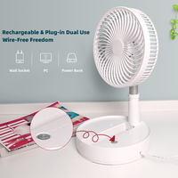Ventilateur pliable rechargeable AntarcChill, 4 vitesses, ventilateur de sol télescopique, ventilateur de bureau 270 °   Refroidisseur d'air portable sans balais réglable