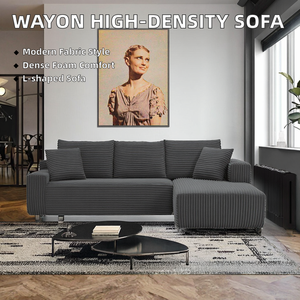 Sofá Seccional en Forma de L Convertible Wayon Premium con Espuma de Alta Densidad y Tapicería de Tela para Apartamento, Estudio y Sala de Estar - Product Image 2