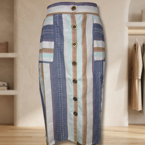 Women's Soft Comfortable Long Satin Woven Regular Waist Slitting Slimming Knee-Length <b>Wrap</b> <b>Skirts</b> Cotton Polyester Yarn Dyed - Product Image 3