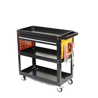Chariot de rangement mobile FELLCO pour outils et matériel, chariot de beauté, chariot de réparation automobile, épaissi, trois niveaux, 70x35x76cm, modèle 008