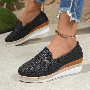 Sandales compensées plates en corde de chanvre, nouveau style automne, tissées, grandes tailles, chaussures à plateforme européennes et américaines pour femmes - Product Image 1