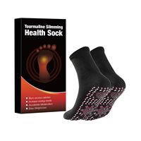 Vente en gros de chaussettes antibactériennes auto-chauffantes pour thérapie magnétique pour hommes et femmes, en tourmaline, amincissant, équipage décontracté, en nylon solide et régulier