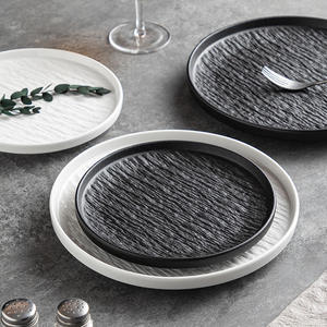 Piatti moderni <span class=keywords><strong>neri</strong></span> della porcellana di lusso della serie del piatto per il <span class=keywords><strong>ristorante</strong></span> di ristoro alberghiero Catering - Product Image 5