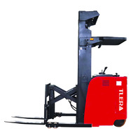 Chariot élévateur à fourche à double portée 1 tonne 1.5 tonne 1500 kg 2000kg Chariot à mât rétractable électrique à ciseaux avec écran de caméra de l'usine chinoise