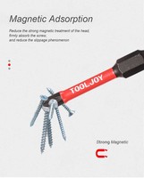 TOOLJOY Embouts de tournevis PH2 extra longs de 110 mm, magnétiques, en acier S2, embout hexagonal de 1/4 pouce, OEM, industriel, chromé