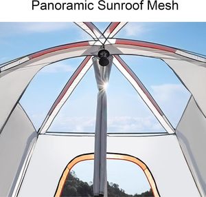 Tente de camping familiale de luxe à double couche en tissu Oxford en forme de maison, 2 chambres, 1 salon, grande capacité, pour 2 à 4 personnes, toutes saisons - Product Image 5