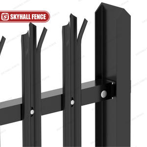 Clôture de palissade en acier W/D <span class=keywords><strong>plaque</strong></span> simple/triple pointu noir palissade clôture de sécurité pour parc jardin - Product Image 4