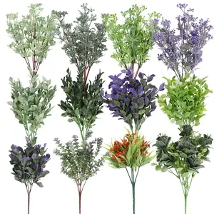 Simulation Lavender Combination Flower Planting Fluff Material Big Vanilla Green Plant Home Soft Grass Bouquet