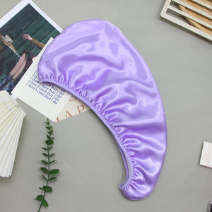 Toalla de pelo de seda de microfibra satinada al por mayor, turbante de pelo de salón de secado rápido, gorro de pelo de secado envuelto para adultos, Color terciopelo Coral - Product Image 5