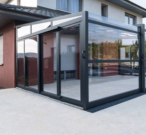 Miễn phí đứng ngoài trời nhôm sunroom thông minh có thể gập lại mùa đông Patio bao gồm với mái bằng phẳng không thấm nước khung nhôm phòng mặt trời - Product Image 2