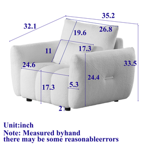 Poltrona Singola Moderna Ergonomica in Tessuto Morbido Teddy, Comoda Sedia d'Accento per Ufficio e Soggiorno, Arredo Decorativo Verde - Product Image 6