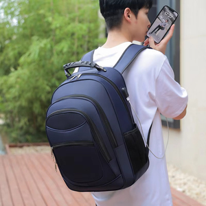 Sac à dos d'affaires pour homme, sac à dos d'école multifonctionnel, sac à dos de voyage pour ordinateur portable, avec fermeture éclair antivol, en tissu Oxford imperméable, avec logo personnalisé - Product Image 3