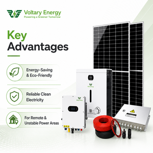 Kit solaire complet hors réseau 10 kW monocristallin en silicium MPPT avec batterie lithium-ion pour système d'alimentation domestique - Product Image 3