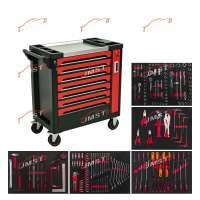 JMST Juego de Herramientas de 201 Piezas, Caja de Herramientas Profesional con Cajones, Gabinete de Almacenamiento de Acero para Herramientas, Certificación CE OEM, para Taller y Reparación de Automóviles