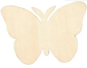 24 Pack Unfinished Wood Butterfly Cutouts for Crafts, Wooden Butterflies Slice Pieces (3.7 x 2.7 in)