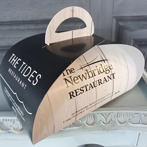 Biểu tượng tùy chỉnh in Kraft Giấy gấp hộp bánh với xử lý | Takeaway cupcake bao bì hộp với chèn - Product Image 2