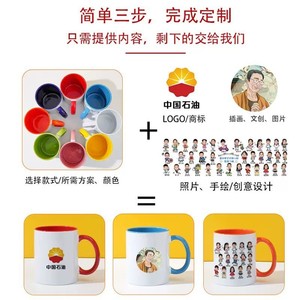 Mug en céramique 301-400ml en porcelaine blanche, style simple, pour cadeaux d'affaires - Product Image 4