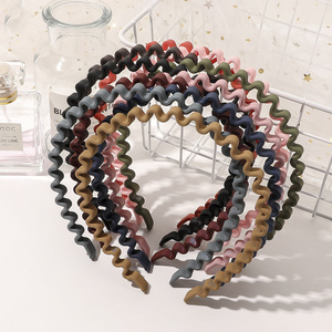 <span class=keywords><strong>Serre</strong></span>-<span class=keywords><strong>tête</strong></span> de mode unicolore en résine ondulée avec <span class=keywords><strong>peigne</strong></span> intégré, pour hommes et femmes, style Alice, pour le sport, accessoires capillaires - Product Image 2