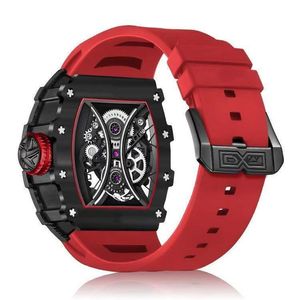 Nuevo Reloj Mecánico Automático <span class=keywords><strong>Richard</strong></span> Skeletonized con Doble Tourbillon, Reloj <span class=keywords><strong>Miller</strong></span> en Forma de Barril, Correa de Silicona a la Moda - Product Image 1