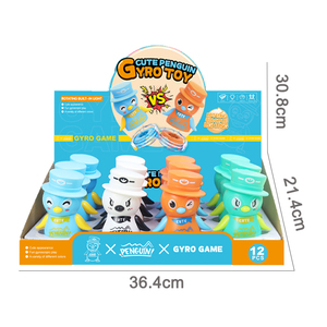 QS desain baru mainan Set Gyro permainan menembak permen 2 dalam 1 hewan kartun plastik 2 warna dengan lampu - Product Image 5