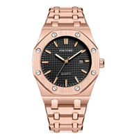 PS1453 montre classique en acier inoxydable doré étanche calendrier date aiguilles lumineuses montres à quartz de luxe pour hommes