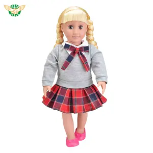 Poupée Reborn de 18 pouces Jouets Fashion Pretty Girl Doll avec de beaux vêtements pour les filles Grand cadeau